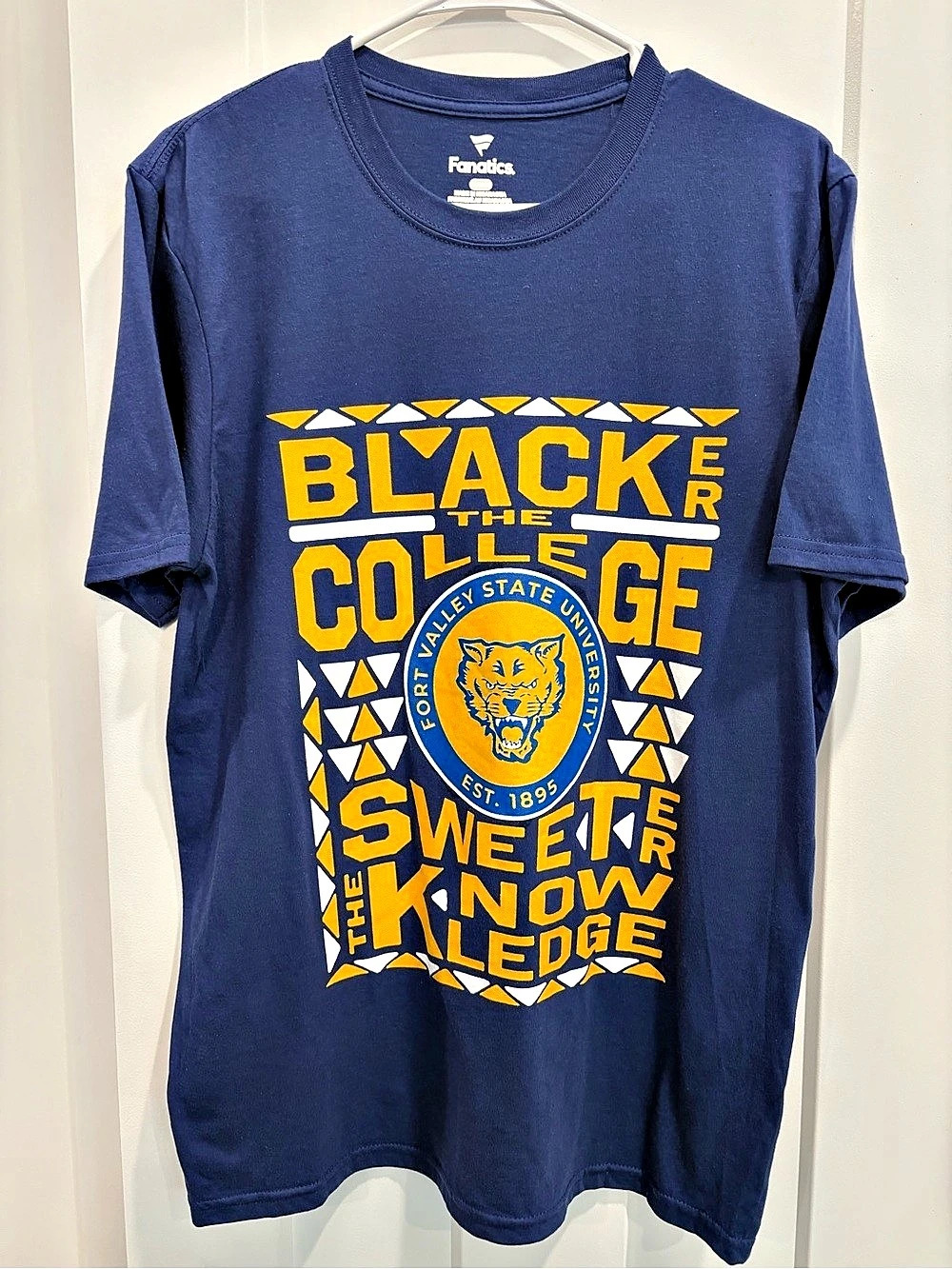 Fanatics Black College T-Shirt Graphic Tee Blue Size Medium Like New